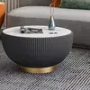 Mesa de centro redonda de pizarra, lujo ligero estilo italiano moderno, adecuada para apartamentos pequeños, sala de estar sencilla, diseño popular en línea, combinación creativa