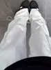 Calças Cargo Paratrooper Brancas para Homens, Novo Estilo Primavera, Versão Estendida para Altura, Calças Wide-Leg Hip-Hop Americano