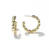 Item Popular Transfronteiriço: Brincos Banhados a Ouro 14K Real, Estilo Luxo Leve Europeu e Americano, Versátil, Ultraleve, Sensação de Alto Padrão, Marca Mesurely