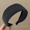 Diadema retro de ala ancha con lunares, adecuada para frentes amplias, para lavarse la cara, uso diario, versátil, ligera y que irradia una vibra lujosa y sofisticada