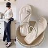 Nuevo Conjunto de Verano 2025 Chanclas Planas Romanas de Pedrería Espiga Famosas en Internet Sandalias de Alto Valor para Mujer