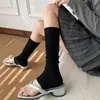 Meias Finas de Verão, Meias Empilhadas para Mulheres, Polainas sem Pé Estilo Miu, Meias de Renda Cinza para Panturrilha Combinadas com Pantufas e Saias