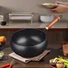 Wok de hierro Zhangqiu, wok de gran capacidad, forjado a mano, sartén pequeña para saltear, mini sartén de hierro, sin recubrimiento, antiadherente, para cocina casera