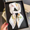 Lenço de Seda Quadrado Estampado Romântico Próspero Estilo Chinês Lenço Grande para Ombros Proteção Solar Lenço de Pescoço Lenço Quadrado Pequeno Lenço de Cabeça Lenço Feminino