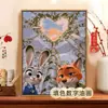 Zootopia Pintura al Óleo Digital DIY Colorear Personaje de Película Animada Judy Nick Pintura Decorativa Acrílica Hecha a Mano