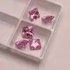 Anel Quadrado de Zircônia Rosa de Ângulo Reto Pedra Solta Rosto Anel de Brinco de Pedra Colorida Corte Princesa Acessórios de Joia DIY