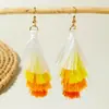 Pendientes Europeos y Americanos Transfronterizos de Calavera con Borla y Cuentas de Arroz para Halloween, Pendientes Personalizados Creativos de Rosa