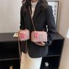 Bolsa Pequena Texturizada Feminina Primavera 2023 Nova Tendência Moda Corrente de Tricô Bolsa Transversal Mini Bolsa de Balde