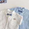Camisa de Caballero para Niños 2026 Nuevo Verano Moda para Niños Camisa con Pajarita Top de Oso sin Mangas Estilo Coreano para Bebé