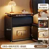 Mesa de Cabeceira de Madeira Maciça Segura Integrada com Fechadura Multifuncional para Quarto de Casa Estilo Vintage Creme Pequeno Armário de Cabeceira