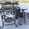 Estufa de Aromaterapia de Hierro Lámpara de Aceite Esencial para Velas Grandes Lámpara de Aromaterapia Estufa de Aceite Esencial Marrón Estufa de Incienso Platillo
