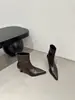 Botines de tacón de aguja con punta fina estilo retro para mujer, nueva colección otoño/invierno 2024, Botas Martin de tacón alto estilo francés, cortos y ajustados