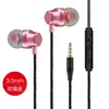 Auriculares In-Ear Rojos y Azules de Metal con Graves Pesados, Sintonización Android con Micrófono, Puerto Tipo-C, Cableados, Venta al por Mayor