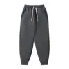 Pantalones de Chándal de Algodón Pesado 380G Otoño Invierno Sueltos con Puño Largo Tendencia Europea Americana Estilo Básico Casual Pantalones Deportivos