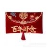 Bordado de Boda Bolsa de Sobre Rojo Tela de Terciopelo Personaje Sobre Rojo Ceremonia del Té de Boda Cambio de Dirección Sobre Rojo de Diez Mil Yuan Suministros de Boda