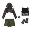 Disfraz de baile de jazz para niñas, estilo genial y dulce, con pantalones de camuflaje para mujer, disfraz de jazz para niños, moderno y elegante para mujer.