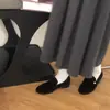 ¡Versión de piel de oveja! Mocasines 2026 estilo nuevo este año popular estilo explosivo retro gamuza punta redonda hebilla dorada pequeña tacón grueso zapatos de vestir