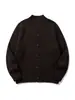 Yidao Vintage Otoño 2026 Nuevo Llegada Retro Americano Mezcla de Lana de Punto Cardigan Suéter de Cuello Medio Alto de un Solo Botón