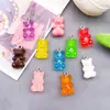Accesorios de Oso de Resina Transparente de Colores Dulces Materiales para Pulsera Pendientes Collar Llavero Colgante Hechos a Mano DIY