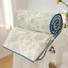 Colcha Fresca de Verão Bordada com Conchas Algodão Lavado Fio Dupla Camada Colcha de Verão Conjunto de Quatro Peças Fina Desenho Animado Lavável à Máquina Lavável Colcha de Presente