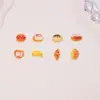 Brinquedos temáticos de comida transfronteiriços, decorações de unhas em formato de pão e hambúrguer, acessórios fofos de resina 3D, brincos DIY e acessórios para nail art