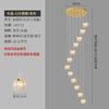 Moderno simples candelabro de escada longo lustre duplex edifício edifício médio rotativo dourado cyber celebridade cristal luz luxo lâmpadas de linha longa