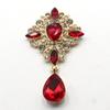 Acessórios de strass em formato de gota de água de diamante de 68 x 36 mm em liga dourada, placa de flor de strass, joias com strass, fivela de diamante para artesanato.
