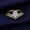 Corona sencilla y elegante para mujer estilo coreano, moda, circonio microincrustado, diseño suelto, anillo para mujer chapado en oro de 18 quilates para venta directa