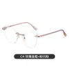 Óculos Sem Aro de Novo Estilo para Mulheres, Podem Ser Equipados com Lentes de Grau, Armações de Óculos Anti-Luz Azul, Modelo de Armação 9760