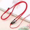Lanyard de tres ojos para cuentas del cielo atado Jade Jade Jade ágata juego literario Xizang lanyard para hombres y mujeres colgante tejido cuerda de piña venta al por mayor