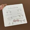 Set Semanal de Pendientes de Nicho Estilo Coreano, Pendientes Lindos y Compactos de Aleación Electroplateada con Pedrería, Venta al por Mayor
