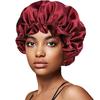 Gorro de dormir elástico de satén de doble capa, de ala ancha, de color liso, para la ducha, de belleza, venta al por mayor, gran oferta transfronteriza