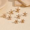 Pendientes de botón de flor de diamante nuevo transfronterizos Moda Temperamento Completamente de Diamante Acero Inoxidable Fundido con Polvo de Oro de 18k