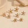 Pendientes de Acero Titanio con Incrustaciones de Diamante, Famosos en Internet, Estilo INS de Lujo Ligero, Sin Decoloración, Oro de 18k, Completamente con Diamante Zirconia, Acero Inoxidable para Mujer