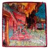 Cachecol de seda Mai Tong de 90cm pintura a óleo famosa de Van Gogh café beco seda artificial lenço quadrado grande feminino atacado