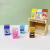 Miniatura de resina simulación botella pequeña accesorios para joyería DIY caja de leche de tienda de conveniencia material de paisajismo para minisupermercado