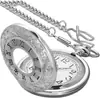 Reloj de Bolsillo de Cuarzo al por Mayor Estilo Pastoral Vintage Romano Hueco Reloj de Bolsillo Accesorios para Ropa de Hombre y Mujer Reloj de Cuarzo