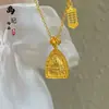 Tienda de Oro Mismo Estilo Arena Oro Amarillo Dios de la Riqueza Anillo Corredor Pensamiento Deseoso Collar de Ábaco Accesorios para Joyería DIY Collar de Moda China Venta al por Mayor