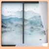 Película Esmerilada para Ventana Estilo Chino Pegatina de Vidrio Pegatina Electrostática para Ventana de Oficina Calcomanía Bloqueadora de Luz Paisaje Chino