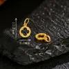 Plata S925 Electrochapada con Oro de 24 Quilates Carácter de Fortuna Colgante Pequeño Diseño Hueco DIY Colgante de Accesorio de Calabaza de la Fortuna Pulsera DIY