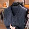 Nova Coleção Outono/Inverno Estoque de longo prazoCardigã de gola V espesso, ultrassuave e anti-bolinhas para homens