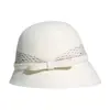 Rongmei 2026 Nuevo Sombrero Clásico Hepburn Transfronterizo con Ala Curva, Sombrero de Mezcla de Seda y Lana, Elegante Sombrero de Estilo Francés