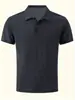 Nueva Camiseta de Verano Paul Manga Corta Manga Corta Malla de Alta Gama Seda Helada Camiseta de Manga Corta Camisa para Hombre Cuello de Camisa Verano Color Sólido