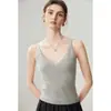 Camiseta Regata de Tricô de Caxemira com Decote V Macia e Amiga da Pele Estilo Minimalista para Mulheres para Usar por Dentro ou por Fora Ajustada Versátil Camisa Base