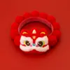Collar de Bola de Pelo para Mascotas Año Nuevo Año del Serpiente Bufanda Festival de Primavera Suministros de Año Nuevo para Gatos y Perros Decoración Roja Cálida de León