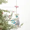 Huevo decorativo de madera para fiesta de Pascua, colgante pequeño para procesamiento personalizado, manualidades de madera, adornos de conejo