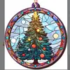 Colgante Popular Navideño Transfronterizo Colgante Redondo Acrílico Papá Noel Reno Muñeco de Nieve Dibujo Animado Árbol de Navidad Colgante