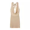 Atacado de fabricante de roupas femininas transfronteiriço 2026 AliExpress item mais vendido de verão vestido de malha sexy com alça no pescoço