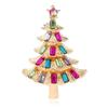Broche exquisito de árbol de Navidad de cristal retro de Europa y Estados Unidos, regalos creativos, alfiler exquisito, fabricantes de accesorios de joyería al por mayor