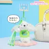 Peluche Original Conejo de Orejas Largas Llavero Lindo Conejo de Dibujos Animados Colgante para Bolso de Niñas Pequeño Regalo